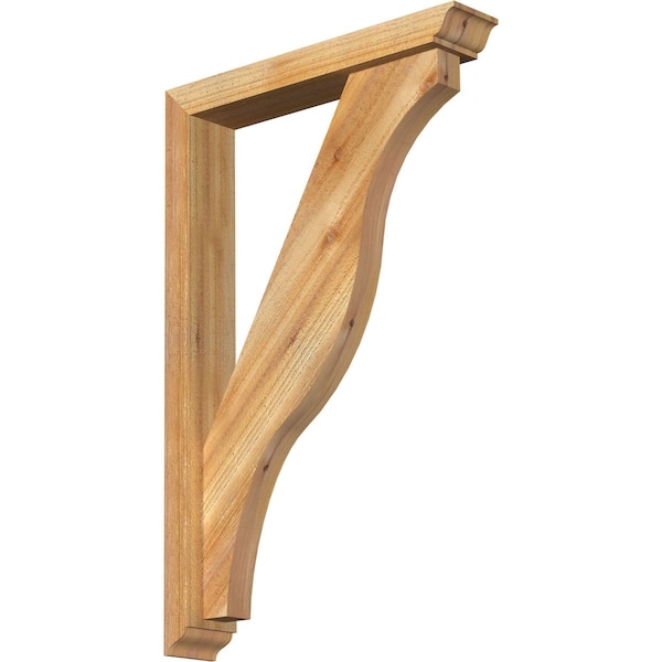 Ekena Millwork Funston Traditional Rough Sawn Bracket w/ Offset Brace, Western Red Cedar, 4"W x 22"D x 34"H BKT0402X22X34FST01RWR - main